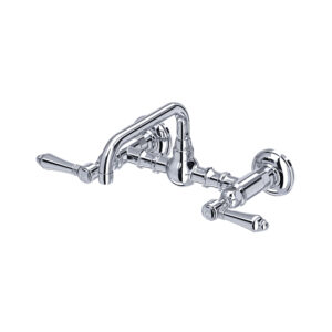 ROHL Acqui® Wall Mount Bridge Lavatory Faucet With U-Spout In Polished Chrome