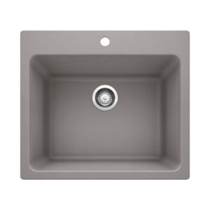 Blanco Liven SILGRANIT 25″ Single Bowl Dual Mount Laundry Sink – Metallic Gray