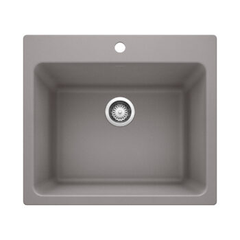 Blanco Liven SILGRANIT 25" Single Bowl Dual Mount Laundry Sink - Metallic Gray