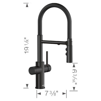 Blanco Catris Flexo Filter-Ready Semi-Pro Pull-Down Dual-Spray Kitchen Faucet 1.5 GPM - Matte Black - Image 14