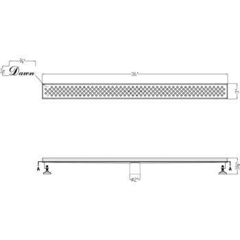 Dawn® Rhone River Series - Linear Shower Drain 36"L In Polished satin - Image 2