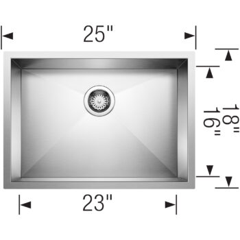 Blanco Quatrus R0 25" Single Bowl Undermount Stainless Steel Kitchen Sink - Image 4