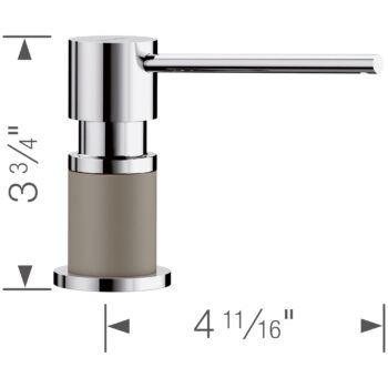 Blanco Lato Soap Dispenser - Chrome/Truffle - Image 3