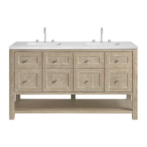 Breckenridge 60" Double Vanity, Whitewashed Oak