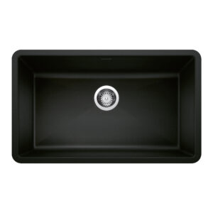 Blanco Precis SILGRANIT 32″ Super Single Undermount Kitchen Sink – Coal Black
