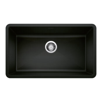 Blanco Precis SILGRANIT 32" Super Single Undermount Kitchen Sink - Coal Black