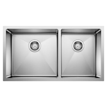 Blanco Quatrus R15 33" 60/40 Double Bowl Undermount Stainless Steel Kitchen Sink