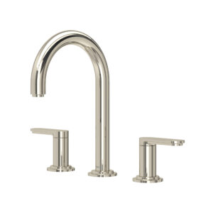 Riobel Arca™ Widespread Lavatory Faucet With C-Spout In Polished Nickel