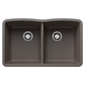 Blanco Diamond SILGRANIT 32" 50/50 Double Bowl Undermount Kitchen Sink - Volcano Gray