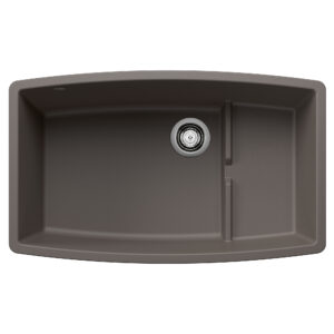 Blanco Performa Cascade SILGRANIT 32″ Single Bowl Undermount Kitchen Sink with Colander – Volcano Gray