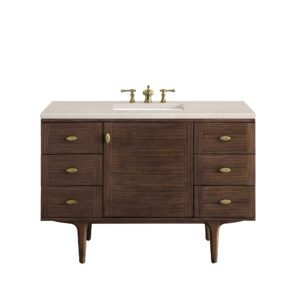 Amberly 48" Single Vanity, Mid-Century Walnut
