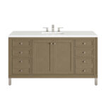 Chicago 60" Single Vanity, Walnut Whisper