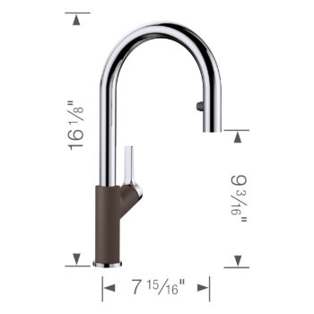 Blanco Urbena Pull-Down Dual-Spray Kitchen Faucet 1.5 GPM - Chrome/Café - Image 6