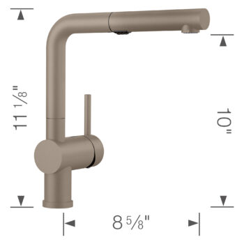 Blanco Linus Low Arc Pull-Out Dual-Spray Kitchen Faucet 1.5 GPM - Truffle - Image 3