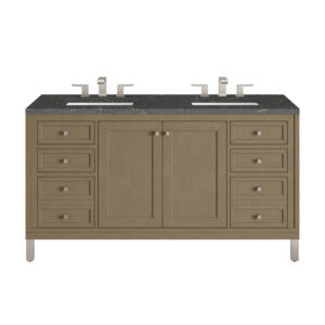Chicago 60" Double Vanity, Walnut Whisper