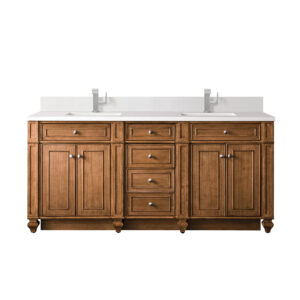 Bristol 72" Double Vanity, Saddle Brown