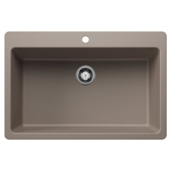Blanco Liven SILGRANIT 33" Super Single Dual Mount Kitchen Sink - Truffle