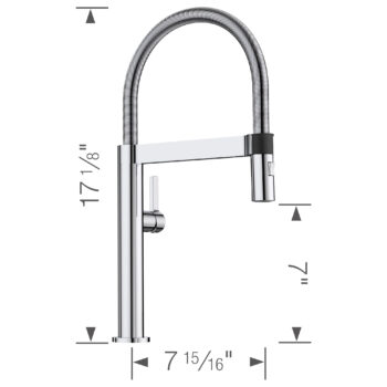 Blanco Blancoculina Mini Semi-Pro Pull-Down Dual-Spray Kitchen Faucet 2.2 GPM - Chrome - Image 6