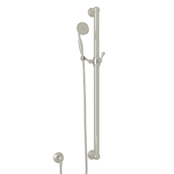 ROHL Handshower Set With 39" Grab Bar and Single Function Handshower In Polished Nickel