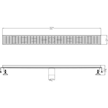 Dawn® Wheaton River Series - Linear Shower Drain 32"L In Polished satin - Image 2
