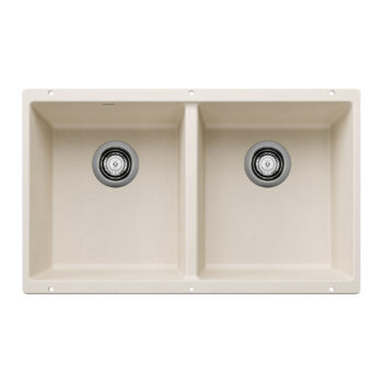 Blanco Precis SILGRANIT 29" 50/50 Double Bowl Undermount Kitchen Sink - Soft White