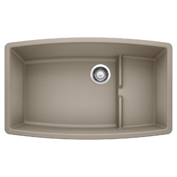 Blanco Performa Cascade SILGRANIT 32" Single Bowl Undermount Kitchen Sink with Colander - Truffle