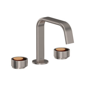 ROHL Eclissi™ Widespread Lavatory Faucet With U-Spout In Satin Nickel/Satin Gold