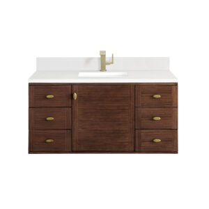 Amberly 48" Single Vanity, Mid-Century Walnut