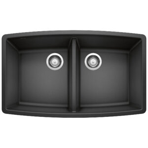 Blanco Performa SILGRANIT 33″ 50/50 Double Bowl Undermount Kitchen Sink – Anthracite