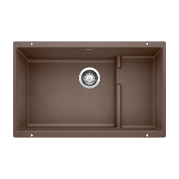 Blanco Precis Cascade SILGRANIT 29" Single Bowl Undermount Kitchen Sink with Colander - Café