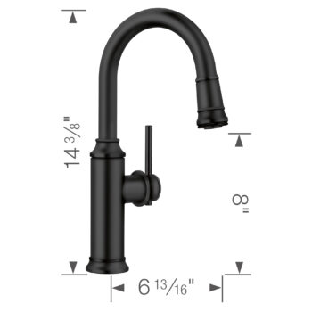 Blanco Empressa Pull-Down Bar Faucet 1.5 GPM - Matte Black - Image 3