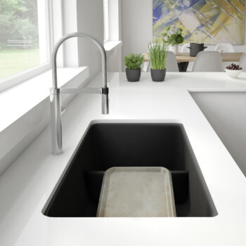 Blanco Precis SILGRANIT 33" 60/40 Reversible Double Bowl Undermount Kitchen Sink with Low Divide - Anthracite - Image 3
