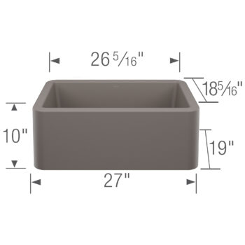 Blanco Ikon SILGRANIT 27" Single Bowl Apron-Front Farmhouse Sink - Volcano Gray - Image 3