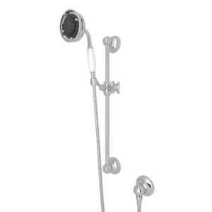 ROHL Handshower Set With 22″ Slide Bar and 3-Function Handshower In Polished Chrome
