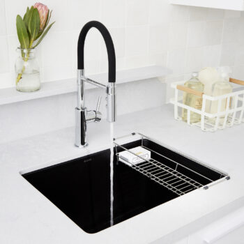 Blanco Liven SILGRANIT 25" Single Bowl Dual Mount Laundry Sink - Coal Black - Image 2