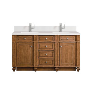 Bristol 60" Double Vanity, Saddle Brown