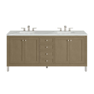 Chicago 72" Double Vanity, Walnut Whisper