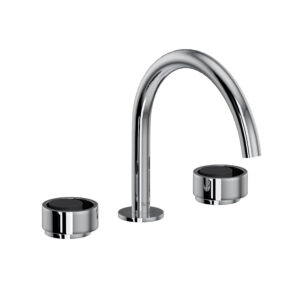 ROHL Eclissi™ Widespread Lavatory Faucet With C-Spout In Polished Chrome/Matte Black