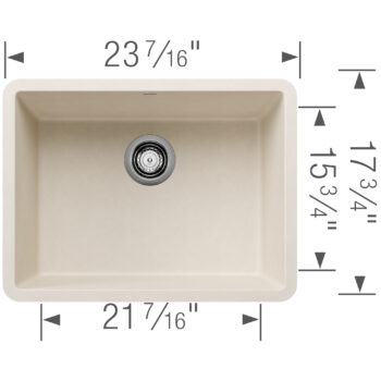 Blanco Precis SILGRANIT 24" Single Bowl Undermount Kitchen Sink - Soft White - Image 5