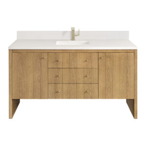 Hudson 60" Single Vanity, Light Natural Oak