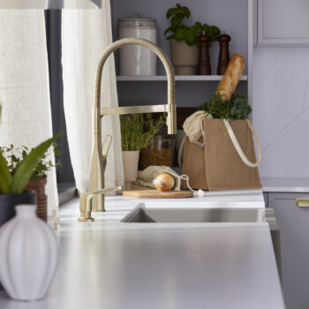 Blanco Rivana Semi-Pro Pull-Down Dual-Spray Kitchen Faucet 1.5 GPM - Satin Gold - Image 6