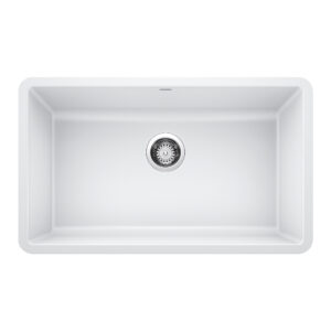 Blanco Precis SILGRANIT 30″ Single Bowl Undermount Kitchen Sink – White