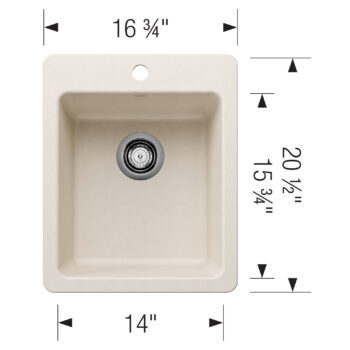 Blanco Liven SILGRANIT 17" Dual Mount Bar Sink - Soft White - Image 3
