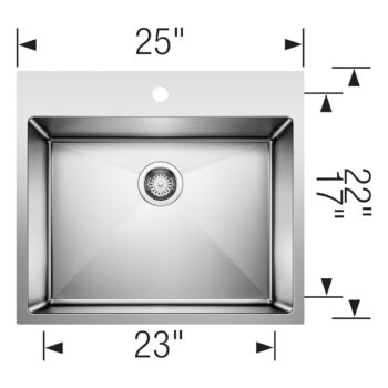 Blanco Quatrus R15 25" Single Bowl Dual Mount Stainless Steel Laundry Sink - Image 10