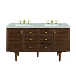 Amberly 60" Double Vanity, Mid-Century Walnut