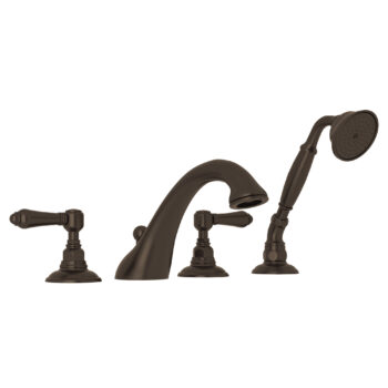 ROHL Acqui® 4-Hole Deck Mount Tub Filler In Tuscan Brass