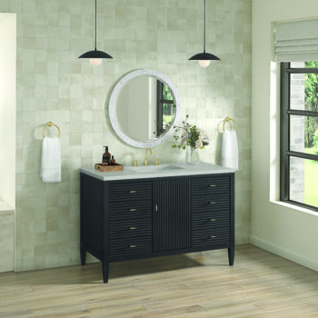 Myrrin 48" Vanity, Carbon Oak w/ 3 CM Eternal Serena Quartz Top - Image 3