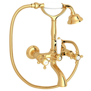 ROHL Exposed Wall Mount Tub Filler In Italian Brass