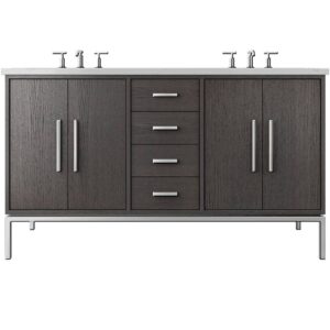 Vander 72″ Rift White Oak Double Bath Vanity In Gray Weathered