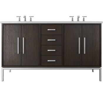 Vander 72" Rift White Oak Double Bath Vanity In Rich Brown